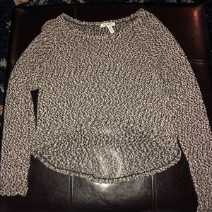 Black and White High Low Crochet Top